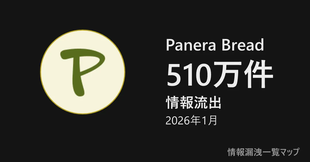 Panera Bread Panera Breadの丸(大きさは漏洩件数、色は危険度)