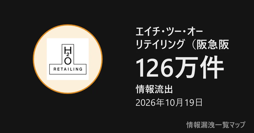 エイチ・ツー・オー リテイリング(阪急阪神百貨店) エイチ・ツー・オー リテイリング(阪急阪神百貨店)の丸(大きさは漏洩件数、色は危険度)