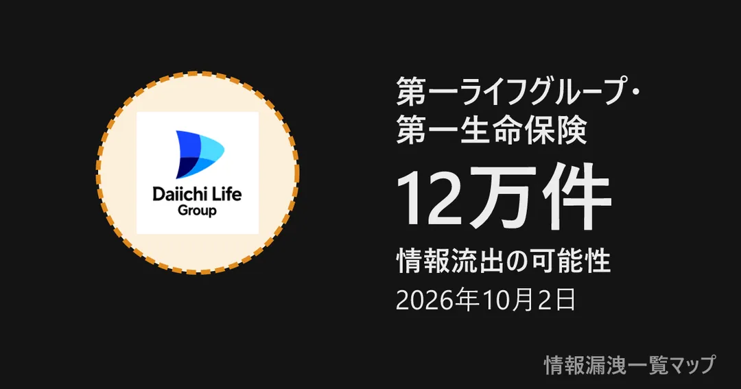 第一ライフグループ・第一生命保険 第一ライフグループ・第一生命保険の丸(大きさは漏洩件数、色は危険度)
