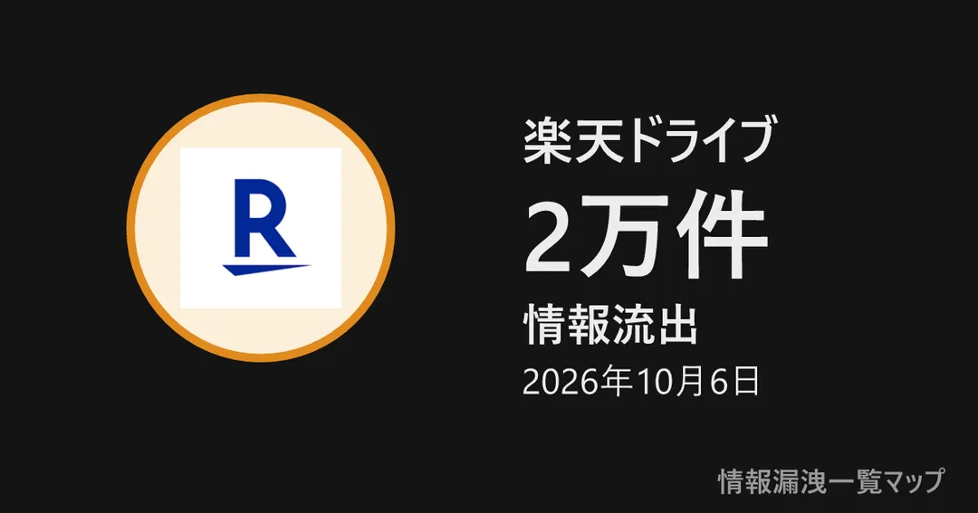 楽天ドライブ 楽天ドライブの丸(大きさは漏洩件数、色は危険度)