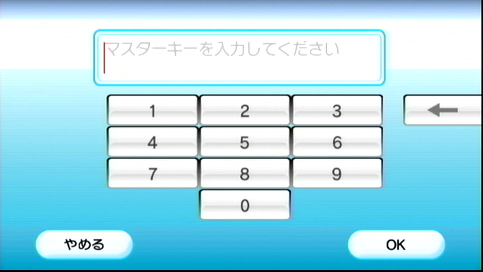 マスターキー5桁入力
